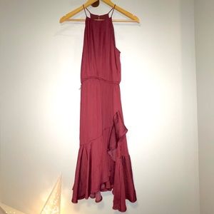 LOFT midi burgundy dress